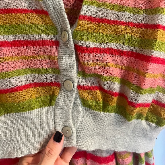 DAILY DRILLS 2022 HOLIDAY STRIPED SWEATER IN BON BON - Picture 2 of 4